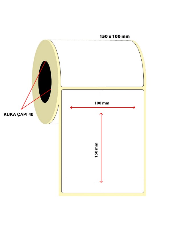 Barkod 100x150 Termal Etiket Eko Termal 250 Sarım 1 Rulo…