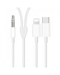 FitPlus Audio MH-CM32 Type-C + Lightning - 3.5mm Aux Ses Aktarım Kabl&hellip;