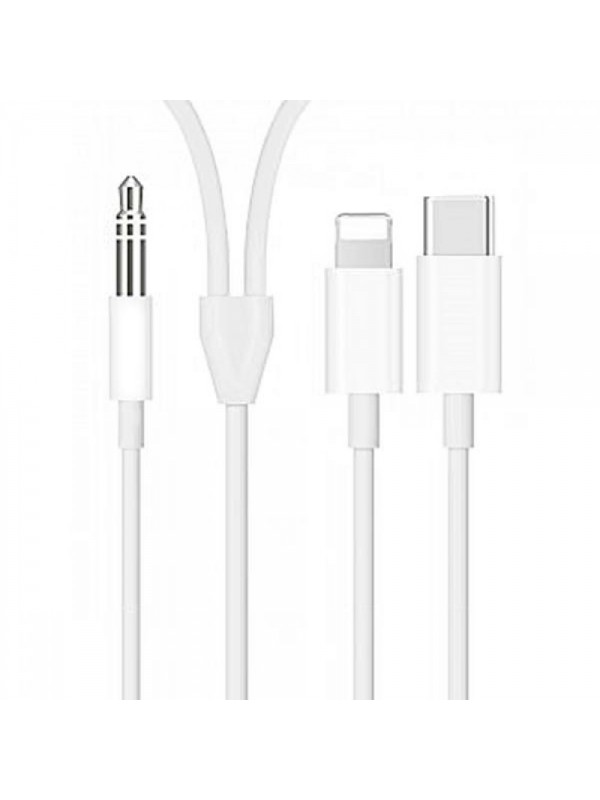 FitPlus Audio MH-CM32 Type-C + Lightning - 3.5mm Aux Ses Aktarım Kablosu…