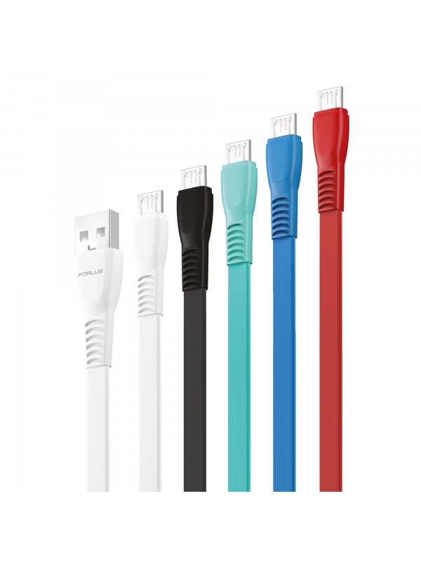 FitPlus Flat FS-401 Micro USB Data/Şarj Kablosu 2.4A 1mt…