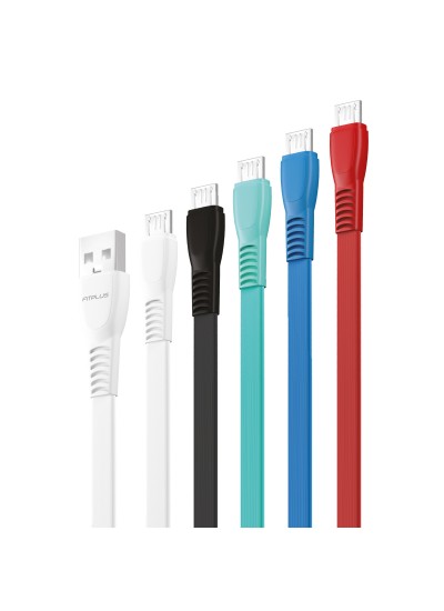 FitPlus Flat FS-401 Micro USB Data/Şarj Kablosu 2.4A 1mt