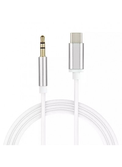 FitPlus JH-024 Type-C to 3.5mm AUX Ses Kablosu 1mt - Beyaz