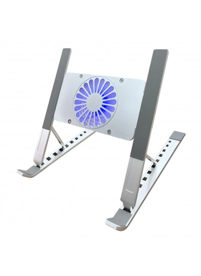FitPlus Katlanır Alüminyum Notebook Standı Fanlı Ayarlı Laptop Metal Yükseltici Tutucu