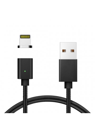 FitPlus Manyetik Mıknatıslı Lightning Hızlı Şarj Kablosu QC 3.0 Siyah