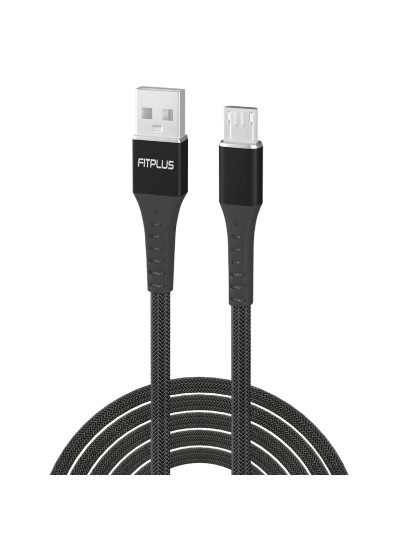 FitPlus Strong ST-111 Micro USB Data/Şarj Kablosu 3A 1mt Örgü - Siyah