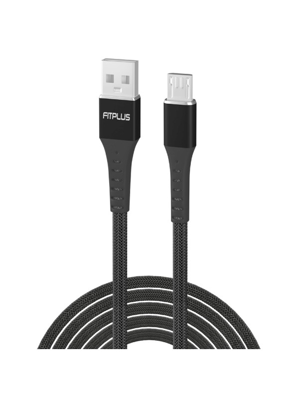 FitPlus Strong ST-111 Micro USB Data/Şarj Kablosu 3A 1mt Örgü - Siy…