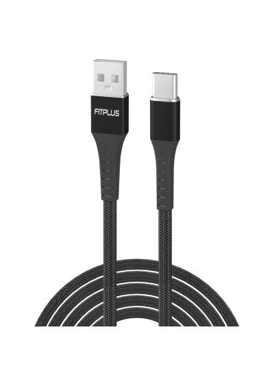 FitPlus Strong ST-113 Type-C Data/Şarj Kablosu 3A 1mt Örgü - Siyah
