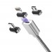 FitPlus Manyetik Mıknatıslı Hızlı Şarj Kablosu 2in1 QC 3.0 Lightning+Micro Siyah